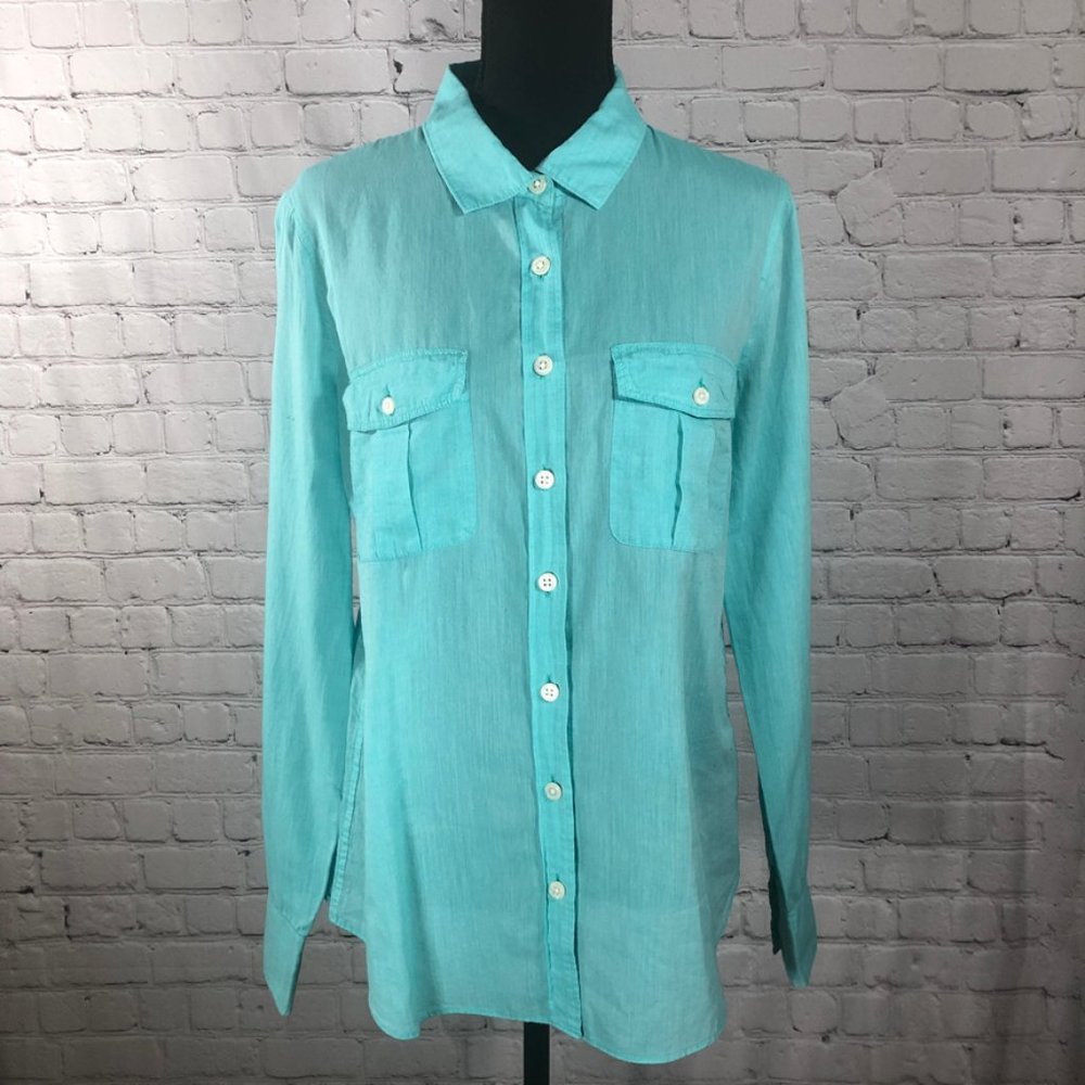J Crew Seafoam Green Button Down Shirt